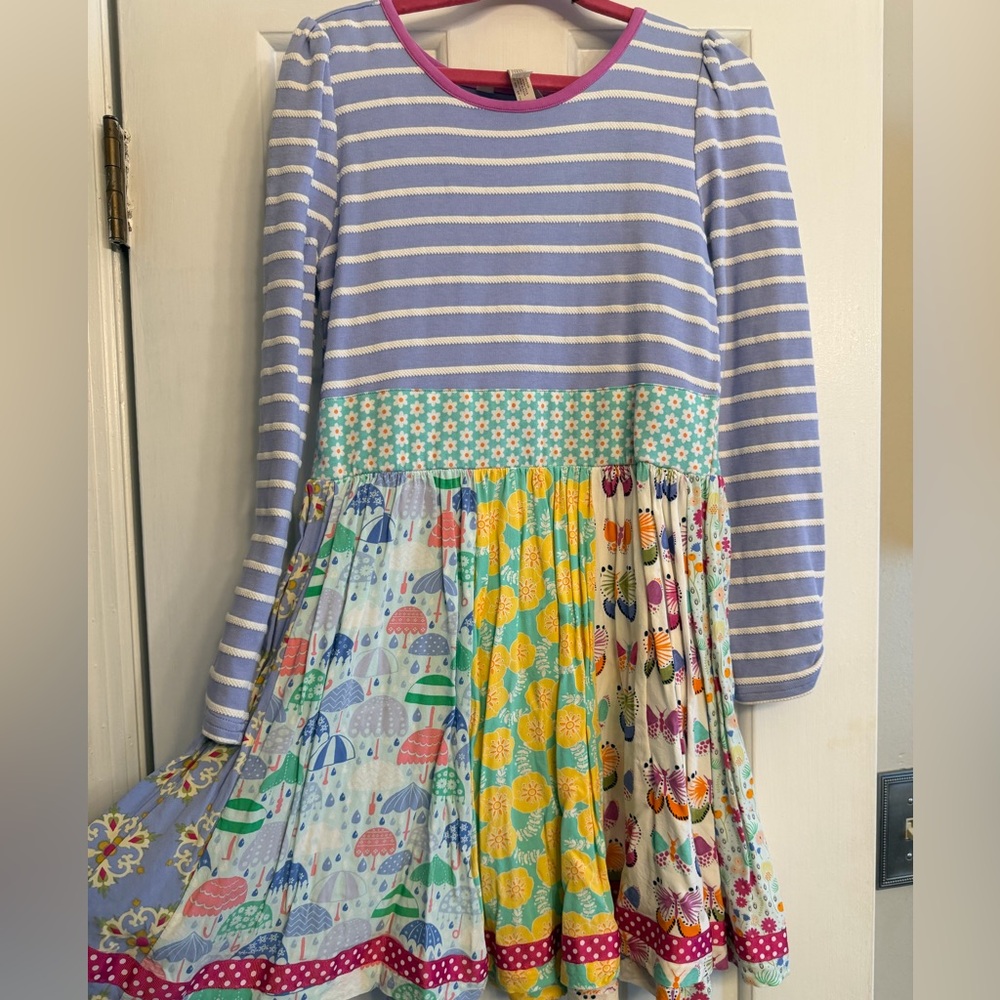 Girl's Matilda Jane Multi-Pattern Striped & Patchwork Dress